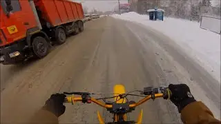 ЗИМОЙ НА ЛЕТНЕЙ РЕЗИНЕ / ПИТБАЙК KAYO 160