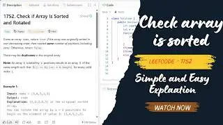 Check if Array Is Sorted and Rotated | LeetCode 1752 | Java Solution 🚀