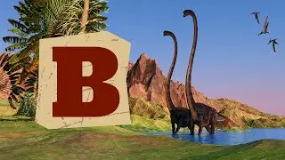 B for Brachiosaurus. Dinosaur Fun Facts.