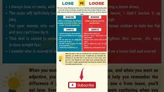 Learn English Vocabulary - Lose vs Loose 