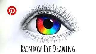PINTEREST RAINBOW EYE DRAWING | Graphite, Colored Pencils, Charcoal