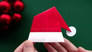 Basteln für Weihnachten: Nikolaus Mütze basteln mit Papier als Weihnachtsgeschenk oder Deko. 🎅