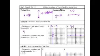 Writing Equations of Vertical and Horizontal Lines