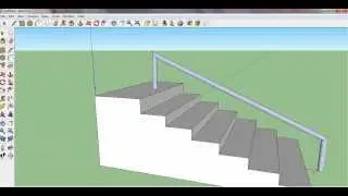 Google Sketchup: How To Make Stairs With a Rail