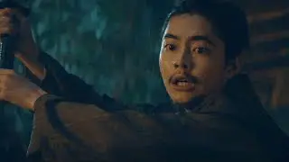 Nagakado Tries to Assassinate Saeki Slips on a Rock and Dies Death Scene Shogun Episode 7 Ending