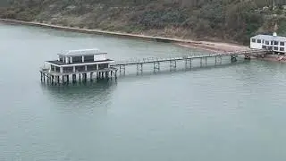 totland pier Isle of Wight on a foggy November day 2024