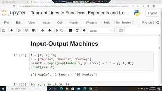Tangent Lines to Functions, Exponents and Logarithms using python