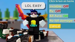 Using hacks (kill aura) in Roblox Bedwars.. (REAL💀)