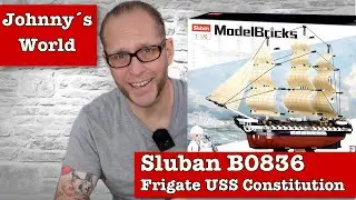 Ship Ahoy! Sluban B0836 Frigate USS Constitution - A building block sailing ship!