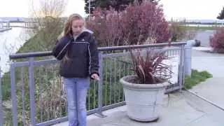 Ashley smoking at the marina