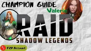 [F2P] | Valerie Raid Shadow Legends Champion Guide | Undervalued Support that should be an Epic!