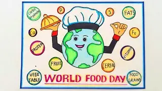 World Food Day Drawing Easy Steps//World Food Day Poster Drawing//How to Draw World Food Day Chart