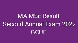 GCUF Result MA MSc Second Annual Exam 2022 Result Admission GCUF MA MSc