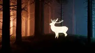 Radioactive deer in the fantasy forest (Unreal Engine 5)