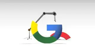 The new Google logo - Industrial robot in action