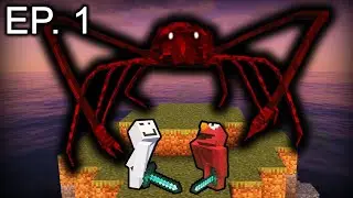 Surviving Giant Spiders on an Island in Modded Hardcore Minecraft