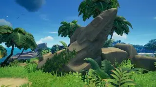 Shark statue on the North outer ring. Shark Bait Cove