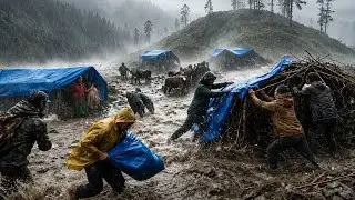 This is Himalayan Village || During the Heavy Rainy Season |Daily Activities People in Village Life
