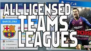 PES 2019 All Licenses Teams and leagues in game