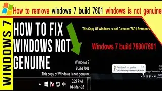 How to remove windows 7 build 7601 -  Remove Build 7601/7600 | 100% Working Windows 7/8/10 | 2022