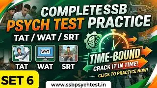 SSB Psychological Test Full Practice (Set 6) TAT, WAT, SRT Complete Mock Test