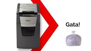 Distrugator documente automat REXEL OPTIMUM 150M, P5, micro-cut (particule), 150 coli, cos 44l