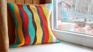 Spectacular Quilt of Curvilinear Stripes. Pillowcase sewing tutorial