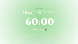 1 hour Green Aura Timer 🌿 No music, Studying, Focus Countdown
