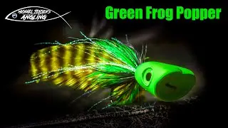 Green Frog Popper - Pike bass popper fly tying tutorial