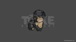 Cartoon Gorilla - 2D Animal Character Sprite for Game
