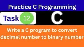 C Program to Convert Decimal to Binary | C Programming |Practice C Program |