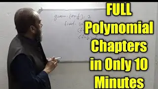 How to learn polynomial questions in 10 minutes | Polynomial in 10 minutes in Urdu and Hindi | prof
