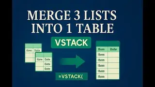 How to Merge Three Separate Lists of Data into One Single List with 15 Rows in Excel