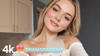 4K transparent try on haul sheer outfits | see through clothes workout