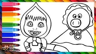 Draw and Color Masha with Rosie 👧🏼🐷🍼 Drawings for Kids