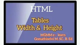 Table Height and Width in HTML... tamil