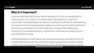 Why is child psychology important