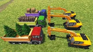 Let's drive directly with trucks dump trucks excavators and Game control