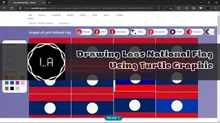 How to code Laos National Flag by using Turtle Graphic