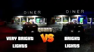 Very bright lights vs Bright lights QuantV (Optionals Brighter emergency Lights - Sample) | GTA V