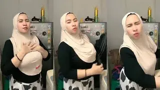 Beautiful hijab mother live staying up late at night