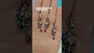 Серьги и подвеска Венецианские маски, серебро, гранат, сапфир. #серебрянаялилияуфа