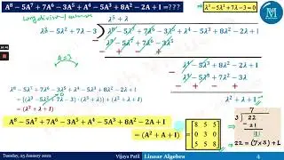 Linear Algebra | Matrices | Applications of Cayley Hamilton (CH) Theorem
