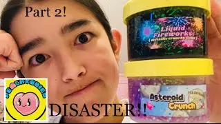 Testing out PeachyBbies slimes! Part 2! Asteroid crunch, liquid fireworks crunchy slime texture.