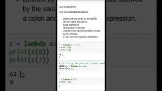 Lambda functions in Python 