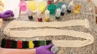 Dyepot Weekly #28 - Dyeing Stripes With Jacquard Acid Dyes on a Homemade Double Stranded Blank