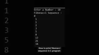 How to print fibonacci sequence in C program 