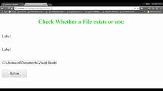 Check whether a File is exists or not in ASP.NET  | System.IO Namespace| part-3