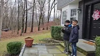 Flying his first drone