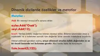 Programlama temelleri dinamik diziler ve metotları